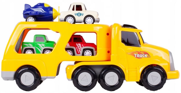 Camion Platformă TIR cu Vehicule și Avion – Lumină și Sunet [10]