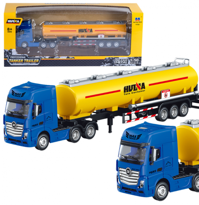 Camion tanc metalic cu părți mobile, galben, scară 1:50 [1]