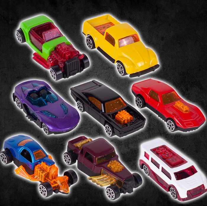 Camion Transportor cu Platformă și 8 Mașinuțe Metalice [7]