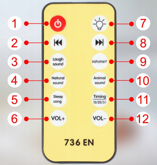 Carusel muzical pentru pătuț – 500 melodii, telecomandă și proiector [9]