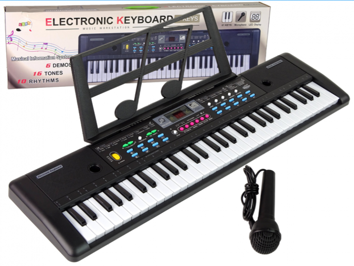 Claviatură MQ-6112 cu microfon și suport pentru note, 61 de clape [1]
