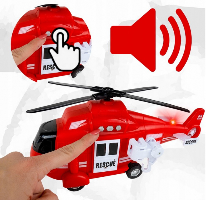 Elicopter de Pompieri 1:16 cu Lumini, Sunete și Proiector [4]