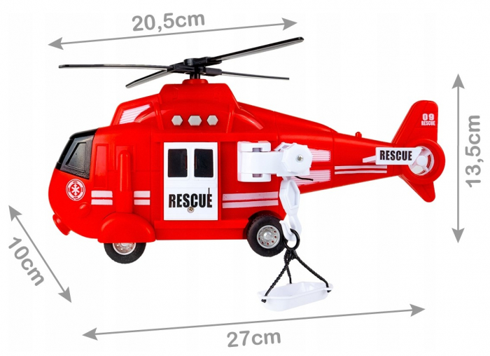 Elicopter de Pompieri 1:16 cu Lumini, Sunete și Proiector [2]