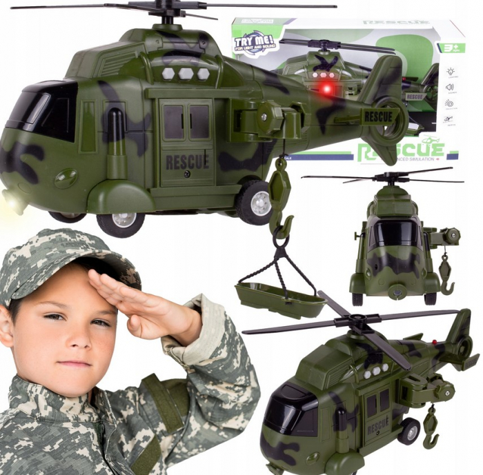Elicopter Militar de Salvare cu Lumină și Sunet – Model Mare [2]