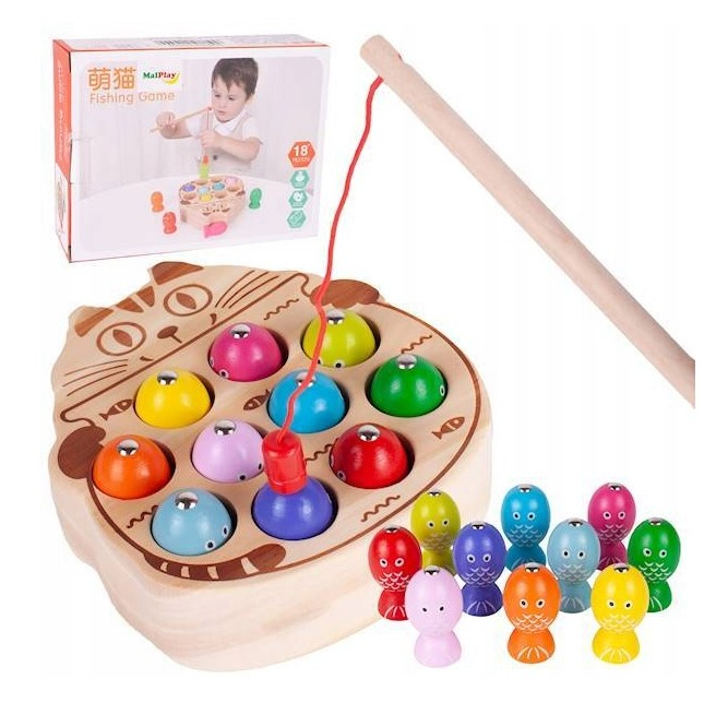 Joc de îndemânare din lemn – Pescuit magnetic „Pisicuță” [2]