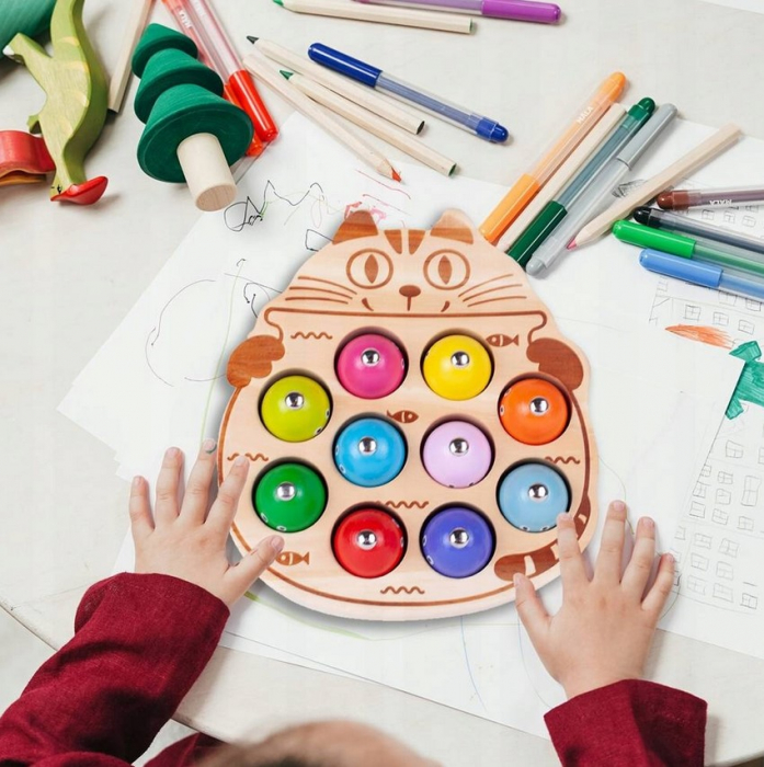 Joc de îndemânare din lemn – Pescuit magnetic „Pisicuță” [9]