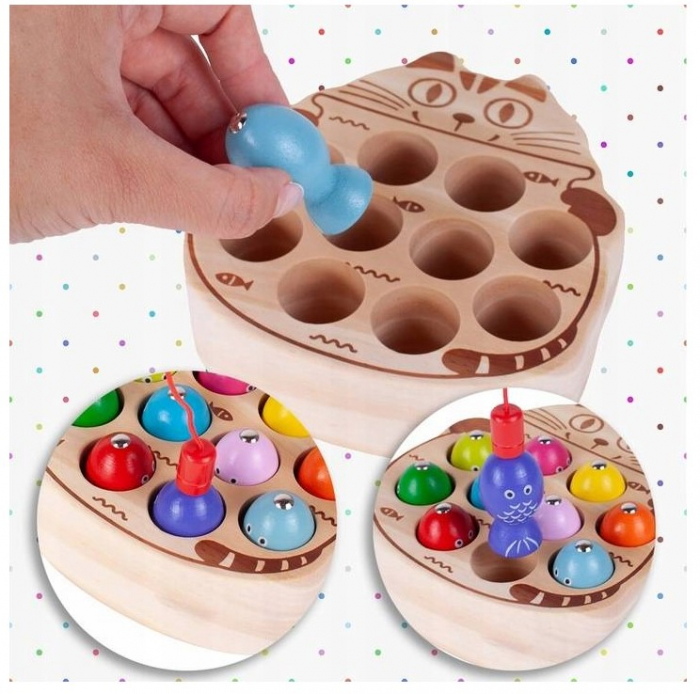 Joc de îndemânare din lemn – Pescuit magnetic „Pisicuță” [8]