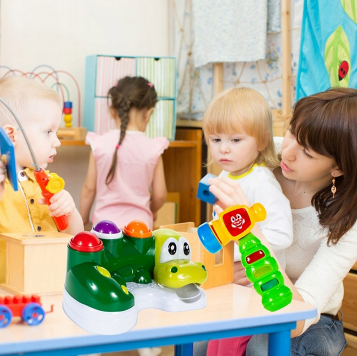 Joc interactiv Dinozaur Crocodil cu ciocan – lumini și sunete [10]