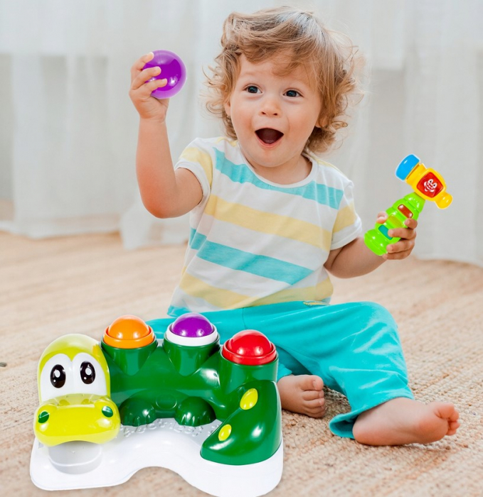 Joc interactiv Dinozaur Crocodil cu ciocan – lumini și sunete [4]