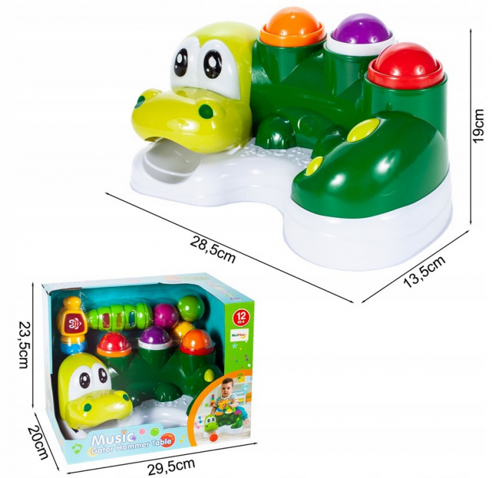 Joc interactiv Dinozaur Crocodil cu ciocan – lumini și sunete [3]