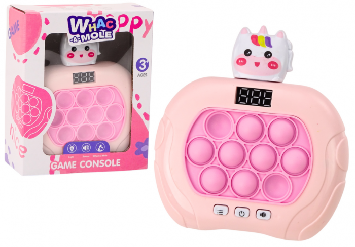 Joc Pop-It „Wac-A-Mole” Unicorn – cu Lumini, Sunete – Roz [1]
