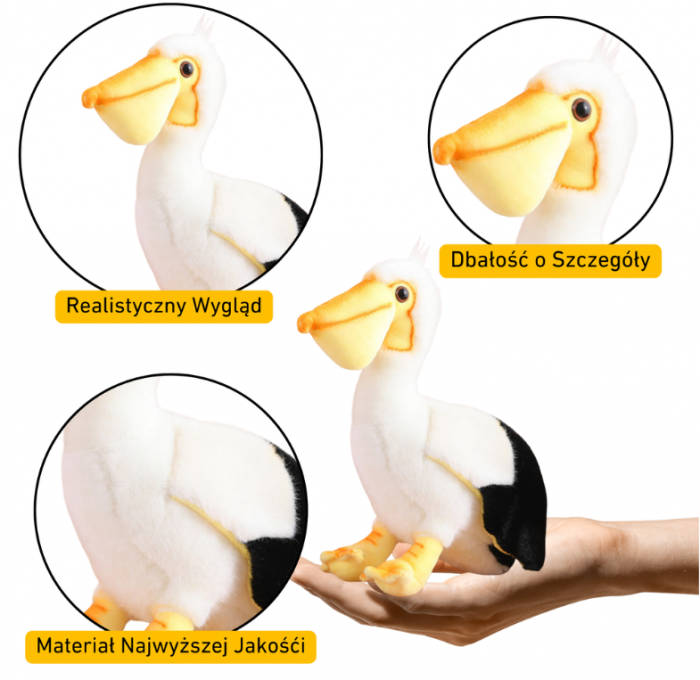 Jucărie de Plus Pelican – Mascotă Drăgălașă, Moale și Pufoasă, 24 cm [2]