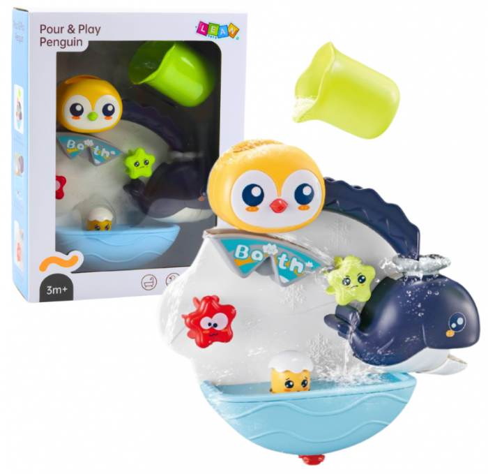 Jucărie interactivă pentru baie cu apă – pinguin și balenă [1]