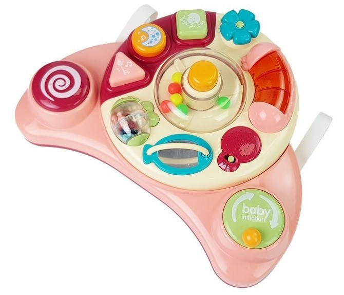 Jucărie Interactivă pentru Bebe - Panou Muzical cu Animale, Roz [3]