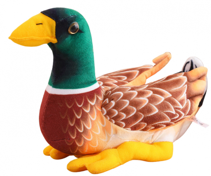 Mascotă de pluș, jucărie de alint rață maro-verde, 28 cm [2]