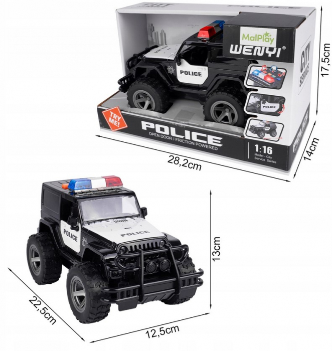 Mașină de poliție pentru copii – cu sunete, lumini și mecanism de propulsie [2]