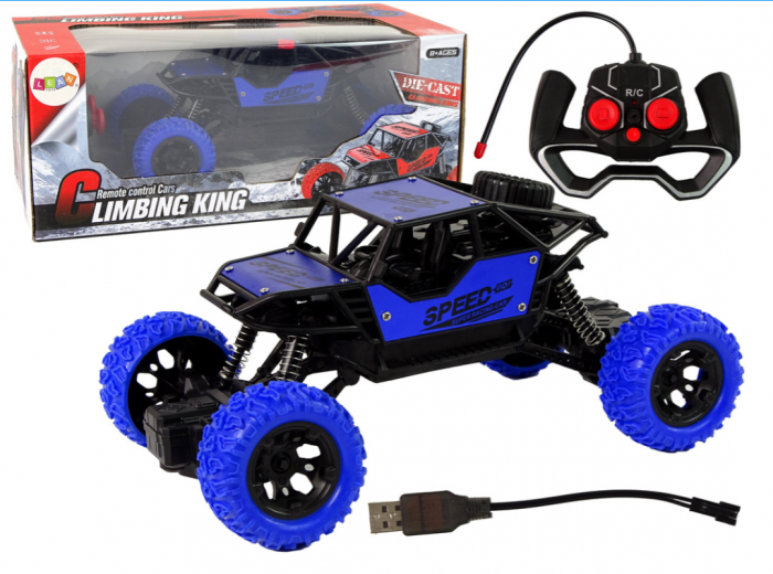Mașină de teren cu telecomandă R/C 1:18 albastră [1]