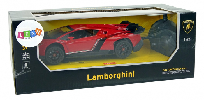 Mașină sport telecomandată 1:24 Lamborghini Veneno Roșu 2.4 GHz cu lumini [6]