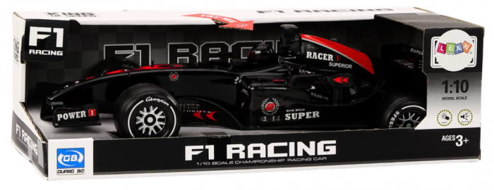 Mașină Sportivă de Curse F1, Scara 1:10, Neagră, cu Sunete [3]