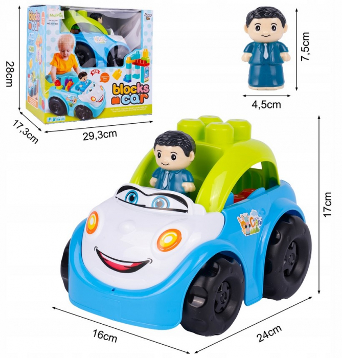 Mașinuță cu 40 de blocuri mari – Set educativ pentru copii [2]