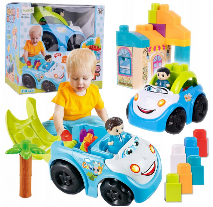 Mașinuță cu 40 de blocuri mari – Set educativ pentru copii [1]