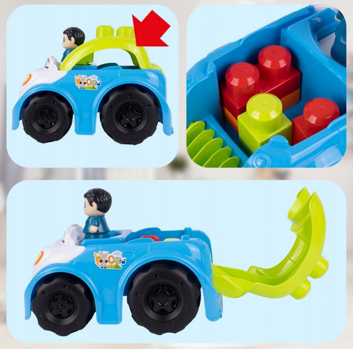 Mașinuță cu 40 de blocuri mari – Set educativ pentru copii [5]