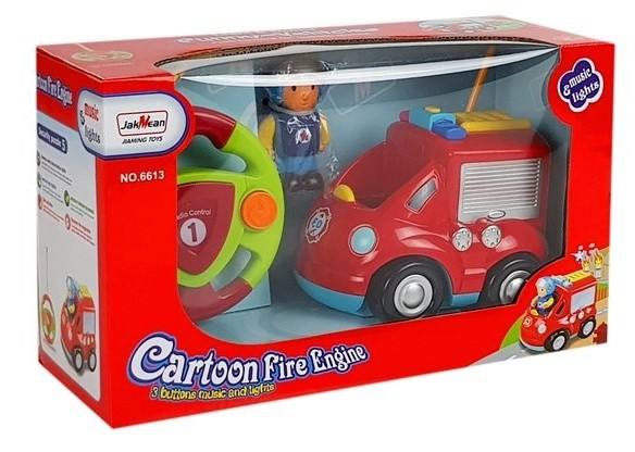 Mașinuță de Pompieri R/C pentru Bebeluși – cu Volan Telecomandă | Culoare Roșie [6]