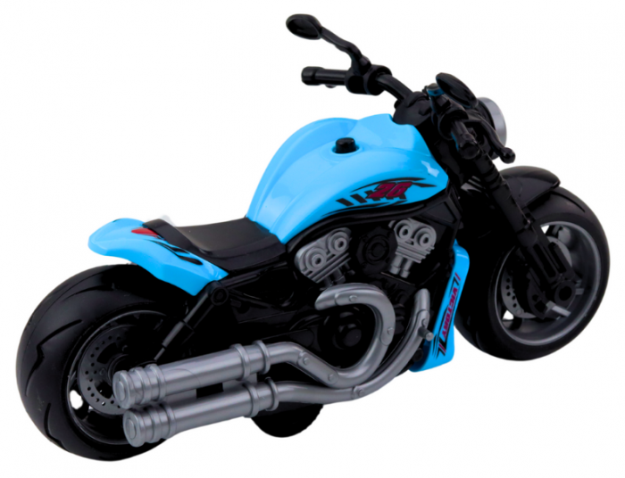Motocicletă-jucărie albastră cu baterii, motor, lumini și sunete [3]