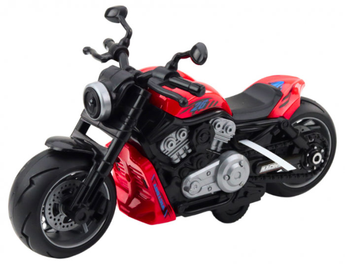 Motocicletă-jucărie roșie cu baterii, motor, lumini și sunete [2]