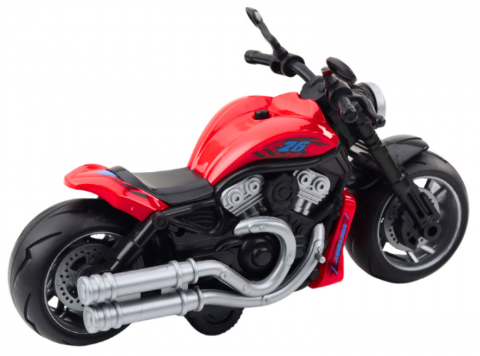 Motocicletă-jucărie roșie cu baterii, motor, lumini și sunete [3]