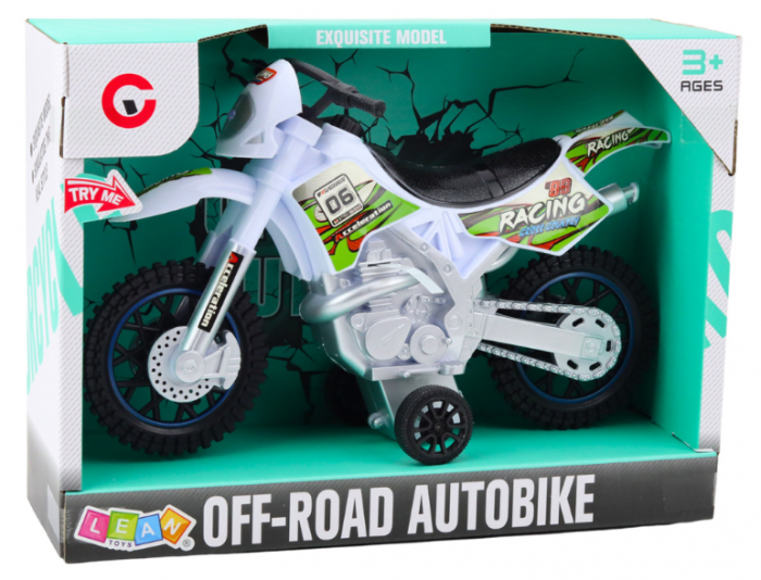 Motocros off-road alb, cu lumini și sunete. [4]