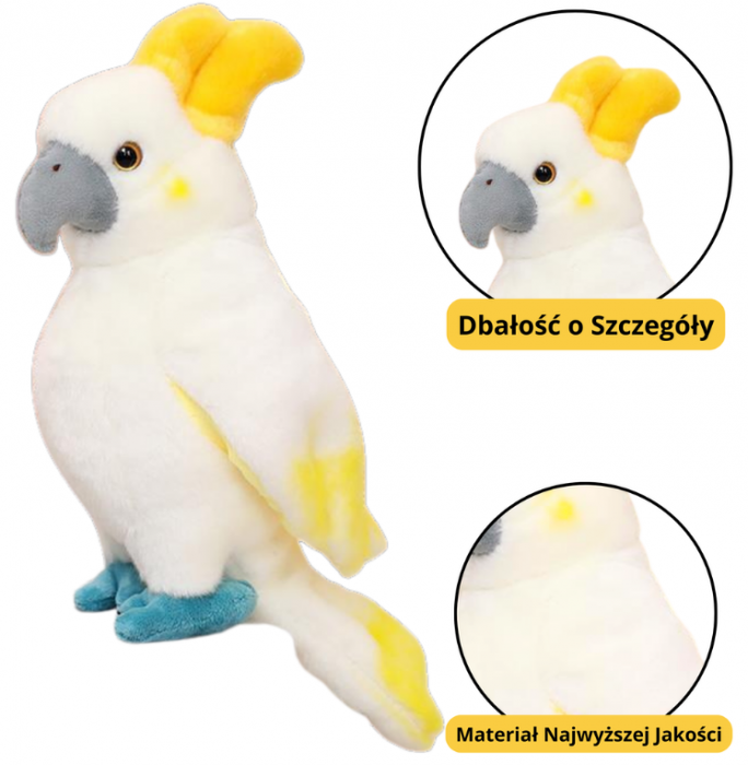 Papagal de pluș – Cacadu alb, 35 cm [2]