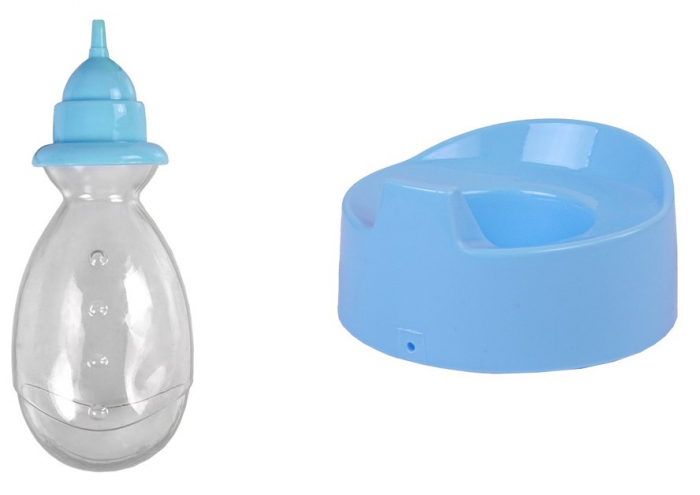 Păpușă Albastra pentru Copii cu Olita, Care Bea și Face Pipi – 24 cm [3]