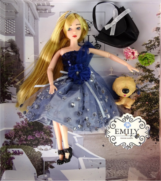 Păpușa Baby Emily cu Poșetuță Cățeluș cu Flori [4]