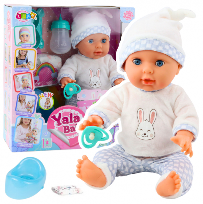 Păpușă bebeluș care face pipi, cu accesorii și sunete, 35 cm [1]