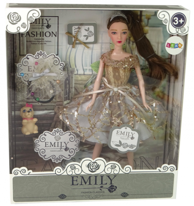 Păpușa Emily pentru Copii cu Cățeluș și Păr Lung [5]