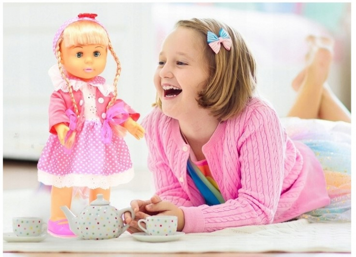 Păpușă interactivă Belinda – merge, vorbește și cântă – 42 cm, păr blond [4]