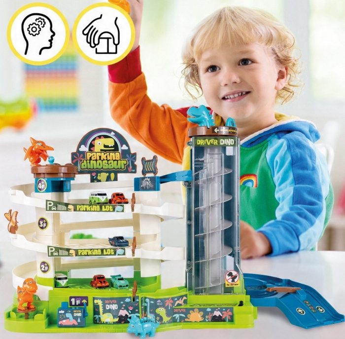 Parcare pentru mașini Dinozaur cu lift – Mega Parc cu trenuleț și dinozauri [3]