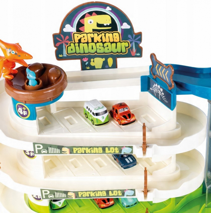 Parcare pentru mașini Dinozaur cu lift – Mega Parc cu trenuleț și dinozauri [10]