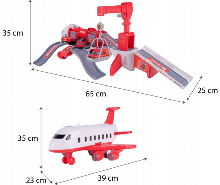 Parcare Pliabilă Mare cu Avion și Macara – Set Complet [2]