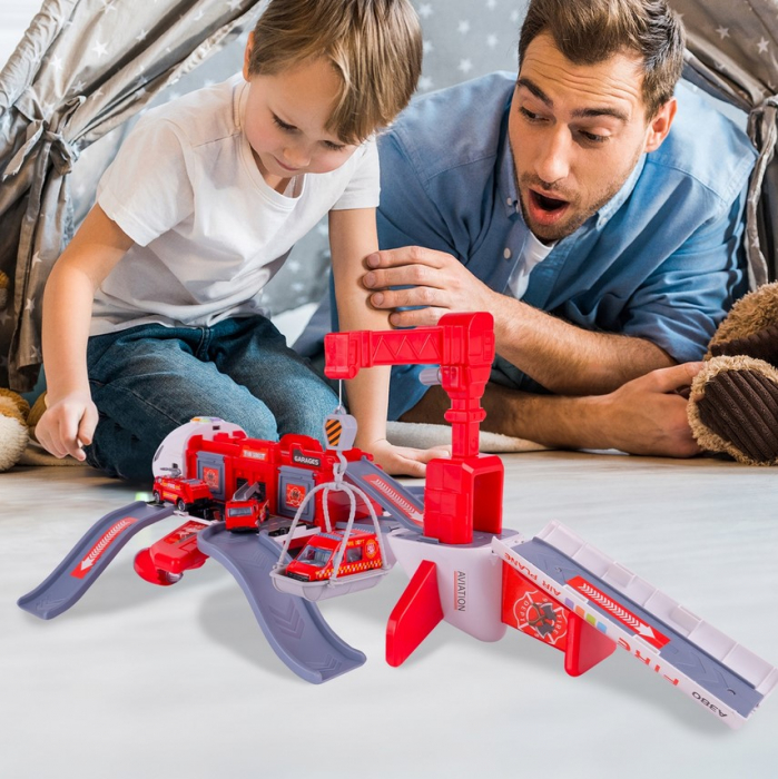 Parcare Pliabilă Mare cu Avion și Macara – Set Complet [10]