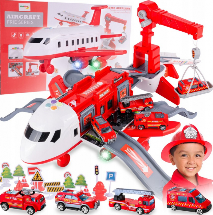 Parcare Pliabilă Mare cu Avion și Macara – Set Complet [1]