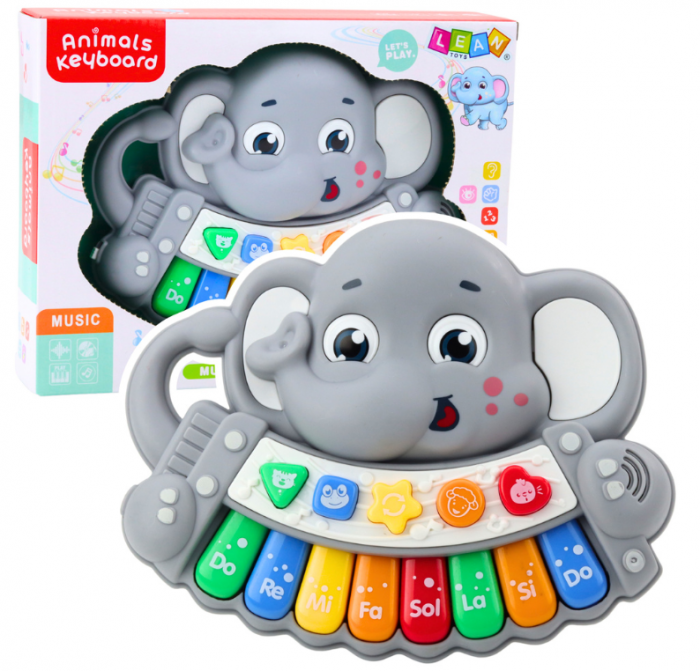 Pian Interactiv cu Melodii și Sunete de Animale - Elefant Gri [1]