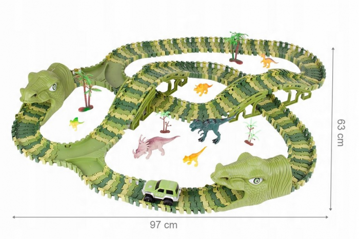 Pistă de Curse MEGA XXXL DINOZAUR – Dino Park 240 piese [3]