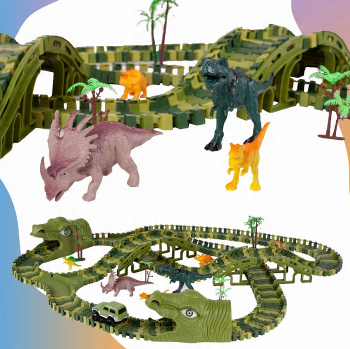 Pistă de Curse MEGA XXXL DINOZAUR – Dino Park 240 piese [7]