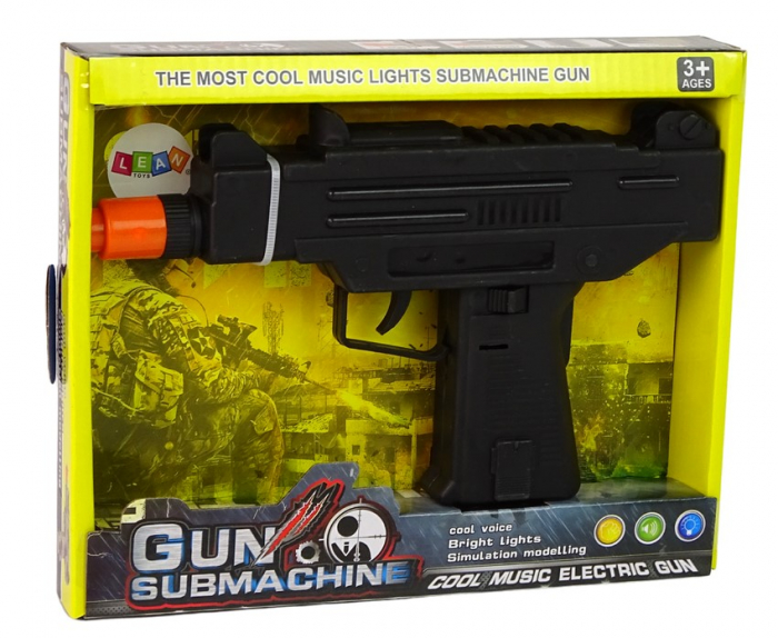 Pistol de jucărie pentru copii – Negru, cu vibrații și sunete [3]