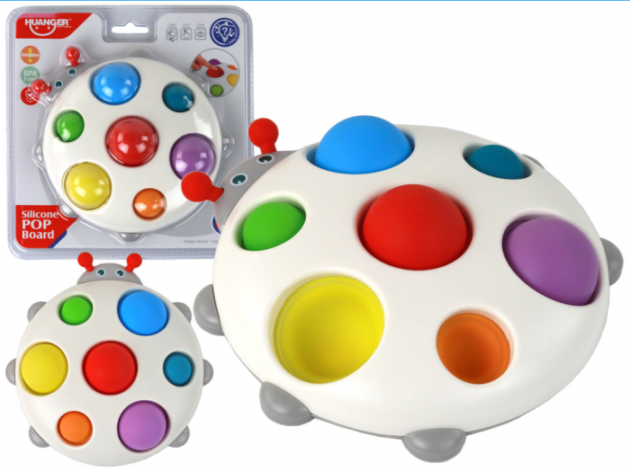 Placă din Silicon Pop It Educativ Buburuza Colorată [1]