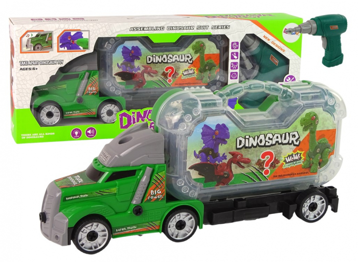Set Asamblare Dinozaur cu Șurubelniță – Camion și Dinozaur (DIY) [1]