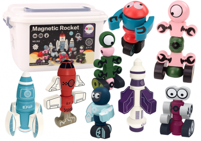 Set Blocuri Magnetice Rachetă Spațială – 56 piese [1]