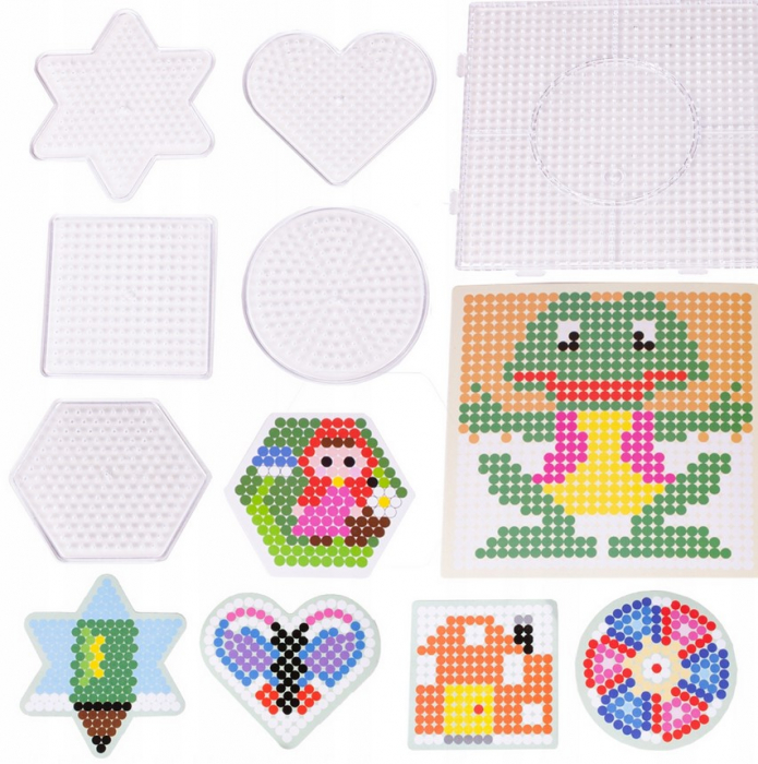 Set Creativ cu Mărgele de Călcat – 6000 Bucăți + Plăci și Modele – Cutie Organizatoare [10]